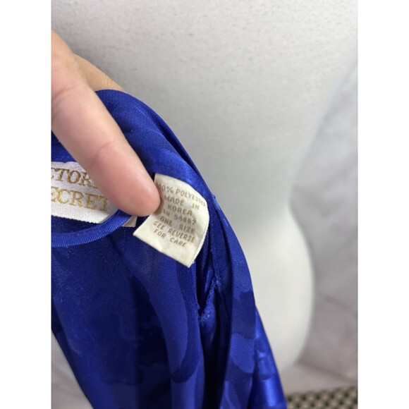 Vtg 80s Victoria's Secret Gold Label Kimono Robe Floral Blue One Size Romantic - Picture 3 of 16